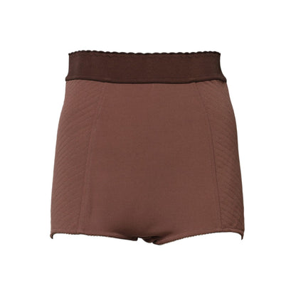 Dolce & Gabbana Brown Viscose High Waisted Hot Pants Shorts Dolce & Gabbana