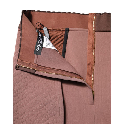 Dolce & Gabbana Brown Viscose High Waisted Hot Pants Shorts Dolce & Gabbana