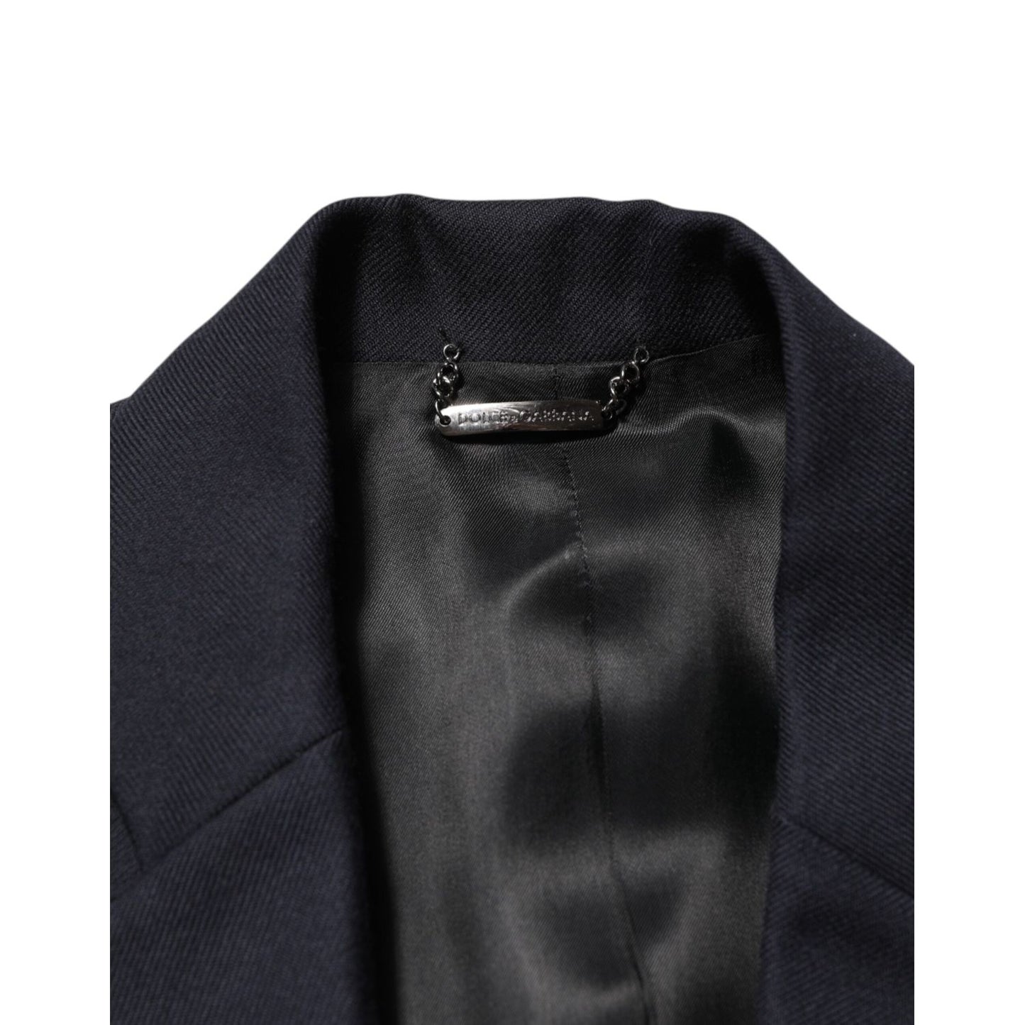 Dolce & Gabbana Dark Blue Wool Men Jacket Coat Blazer Suit