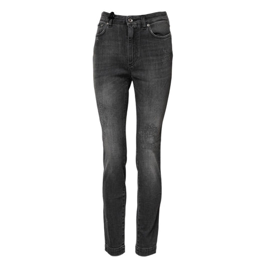 Dolce & Gabbana Dark Gray AUDREY Cotton Skinny Denim Jeans Dolce & Gabbana