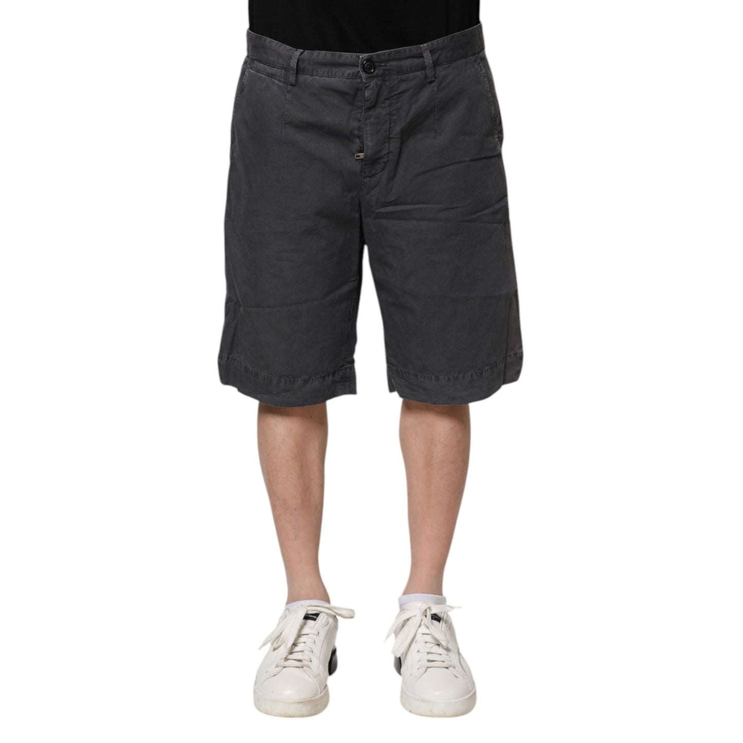 Dolce & Gabbana Dark Gray Cotton Stretch Denim Bermuda Shorts Dolce & Gabbana