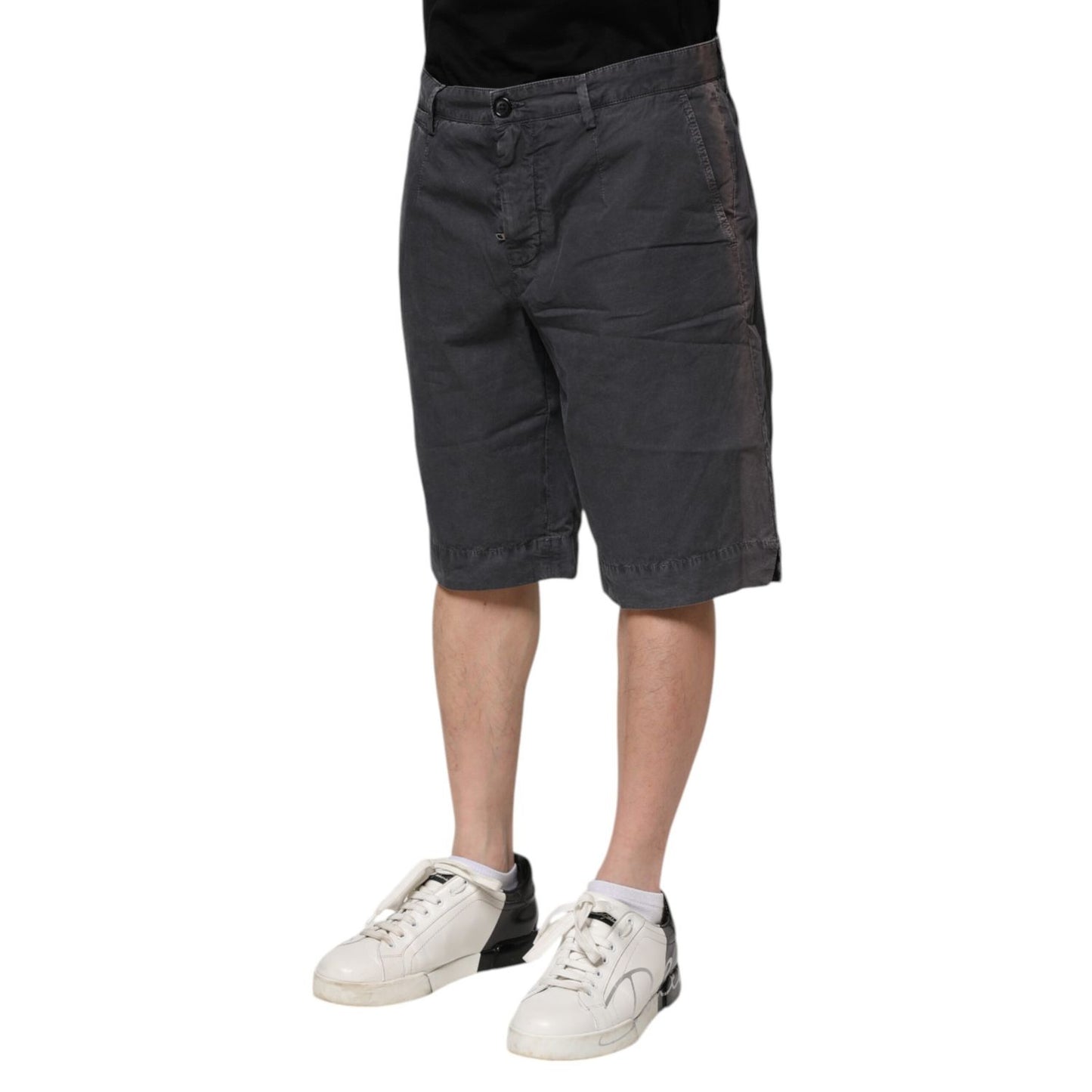 Dolce & Gabbana Dark Gray Cotton Stretch Denim Bermuda Shorts Dolce & Gabbana