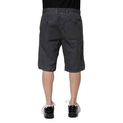 Dolce & Gabbana Dark Gray Cotton Stretch Denim Bermuda Shorts Dolce & Gabbana
