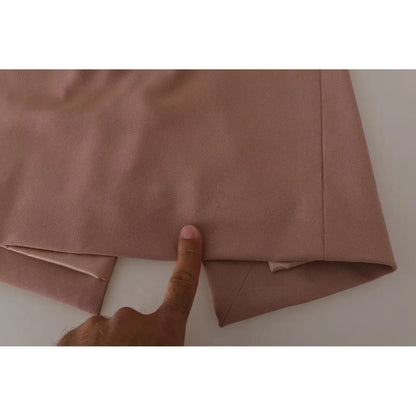 Dolce & Gabbana Dusty Pink Midi Sheath Crystal Buttons Dress