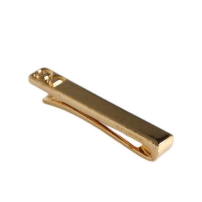 Dolce & Gabbana Gold Tone Brass Crystal Branded Accessory Tie Clip Bar Dolce & Gabbana