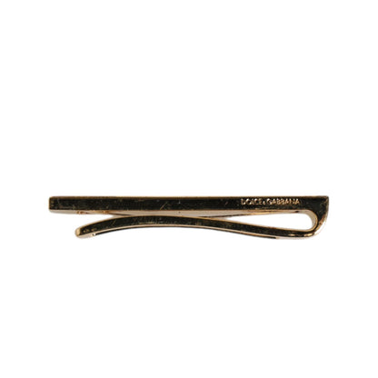 Dolce & Gabbana Gold Tone Brass Crystal Branded Accessory Tie Clip Bar Dolce & Gabbana