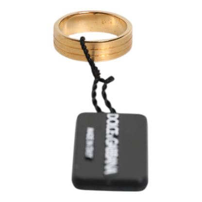 Dolce & Gabbana Gold Tone Brass Red Crystal DG Logo Ring Dolce & Gabbana