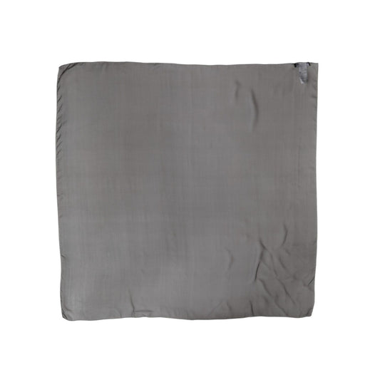 Dolce & Gabbana Gray Black Silk Square Women Foulard Scarf Dolce & Gabbana