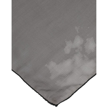 Dolce & Gabbana Gray Black Silk Square Women Foulard Scarf Dolce & Gabbana