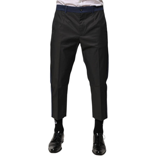 Dolce & Gabbana Gray Blue Cotton 3/4 Chinos Crop Trouser Pants Dolce & Gabbana