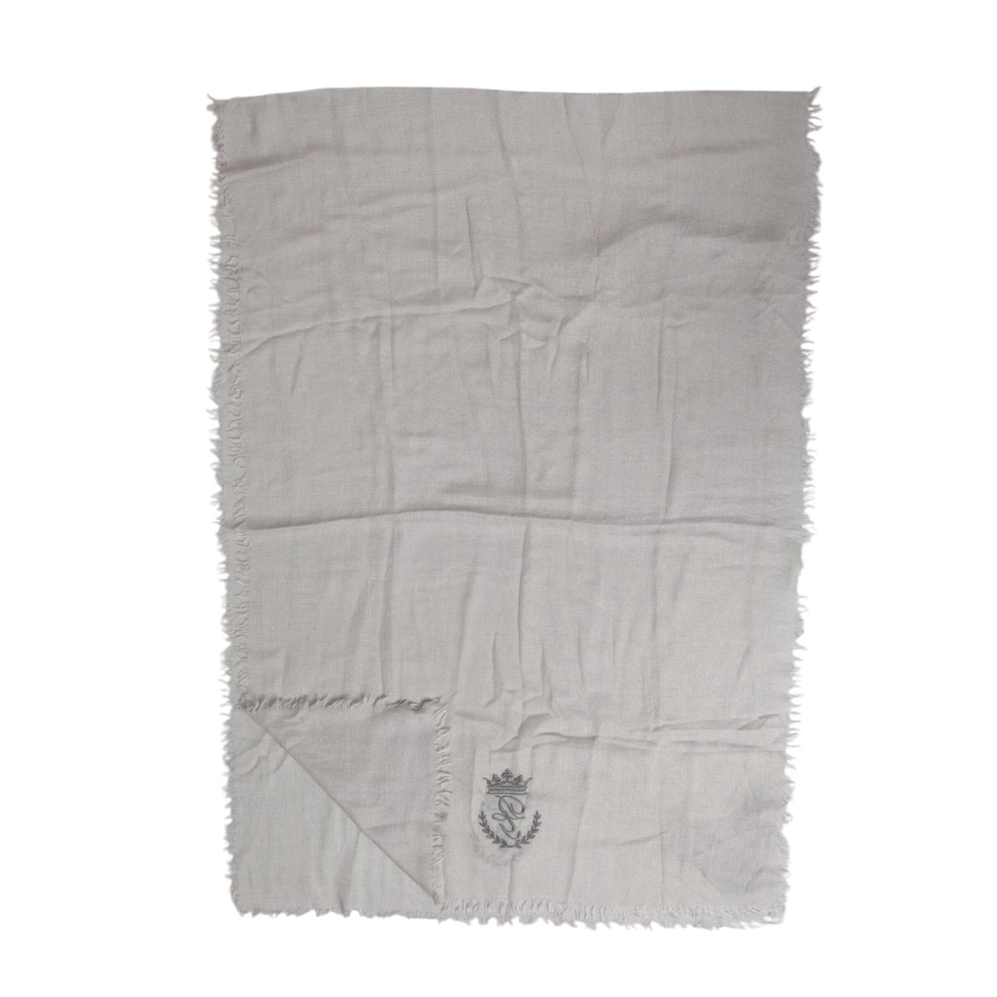 Dolce & Gabbana Gray DG Crown Neck Warmer Wrap Shawl Scarf Dolce & Gabbana