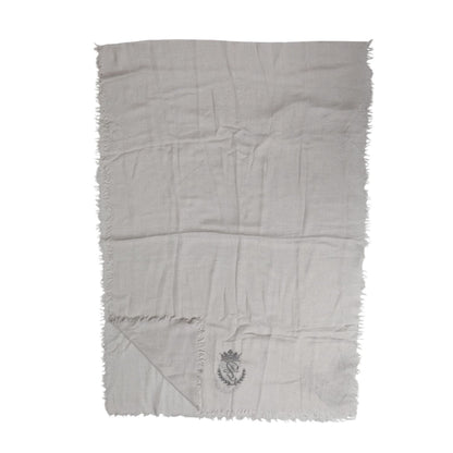 Dolce & Gabbana Gray DG Crown Neck Warmer Wrap Shawl Scarf Dolce & Gabbana