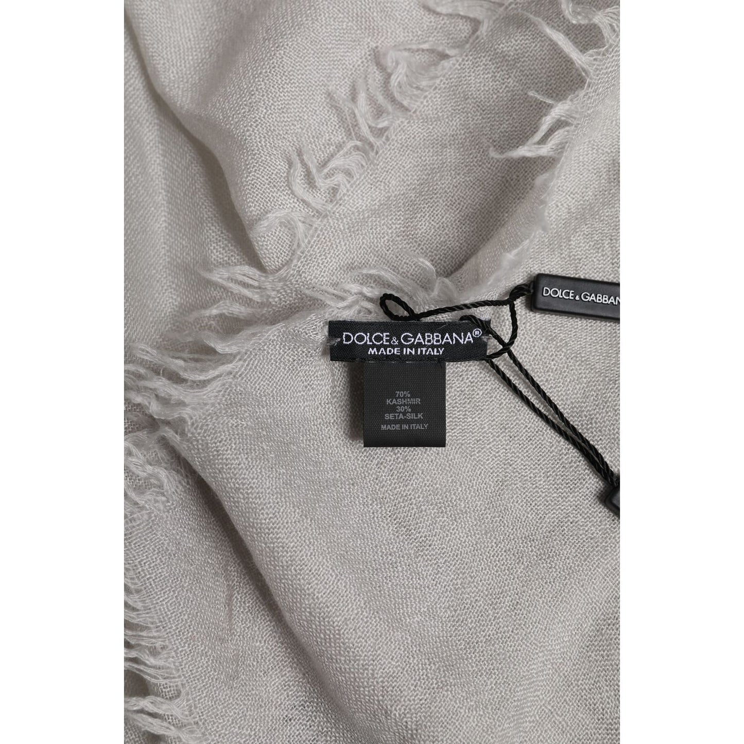 Dolce & Gabbana Gray DG Crown Neck Warmer Wrap Shawl Scarf Dolce & Gabbana