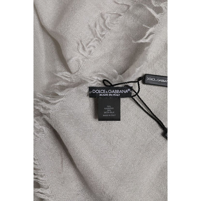 Dolce & Gabbana Gray DG Crown Neck Warmer Wrap Shawl Scarf Dolce & Gabbana