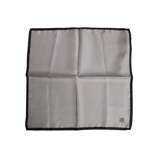 Dolce & Gabbana Gray DG Crown Silk Square Men Foulard Scarf Dolce & Gabbana