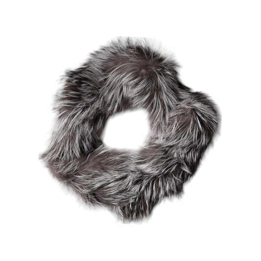 Dolce & Gabbana Gray Fox Fur Neck Wrap Warmer Winter Scarf Dolce & Gabbana