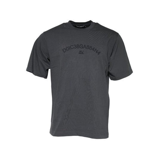 Dolce & Gabbana Gray Logo Graphic Cotton Crew Neck T-shirt Dolce & Gabbana