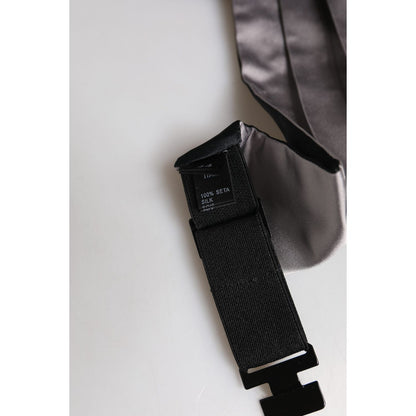 Dolce & Gabbana Gray Men 100% Silk Belt Wide Waist Cummerbund Dolce & Gabbana