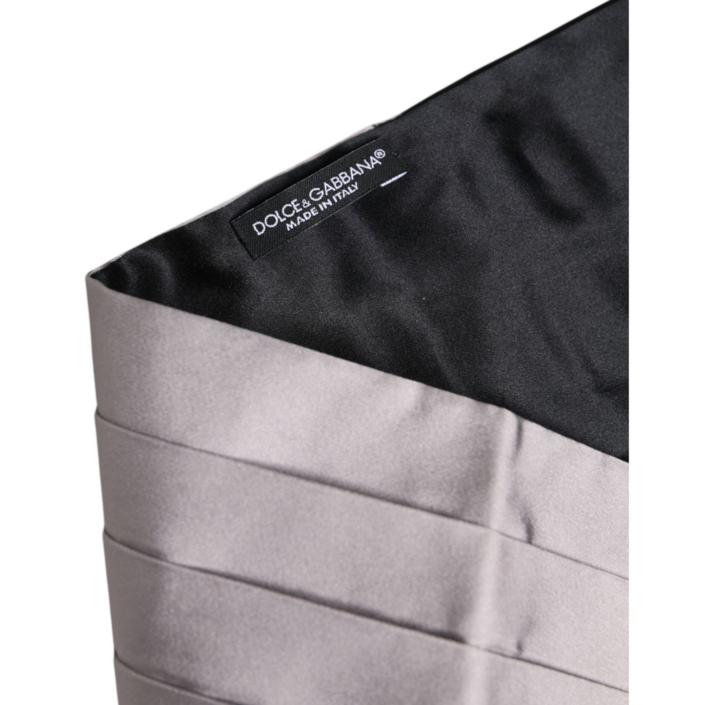Dolce & Gabbana Gray Men 100% Silk Belt Wide Waist Cummerbund Dolce & Gabbana
