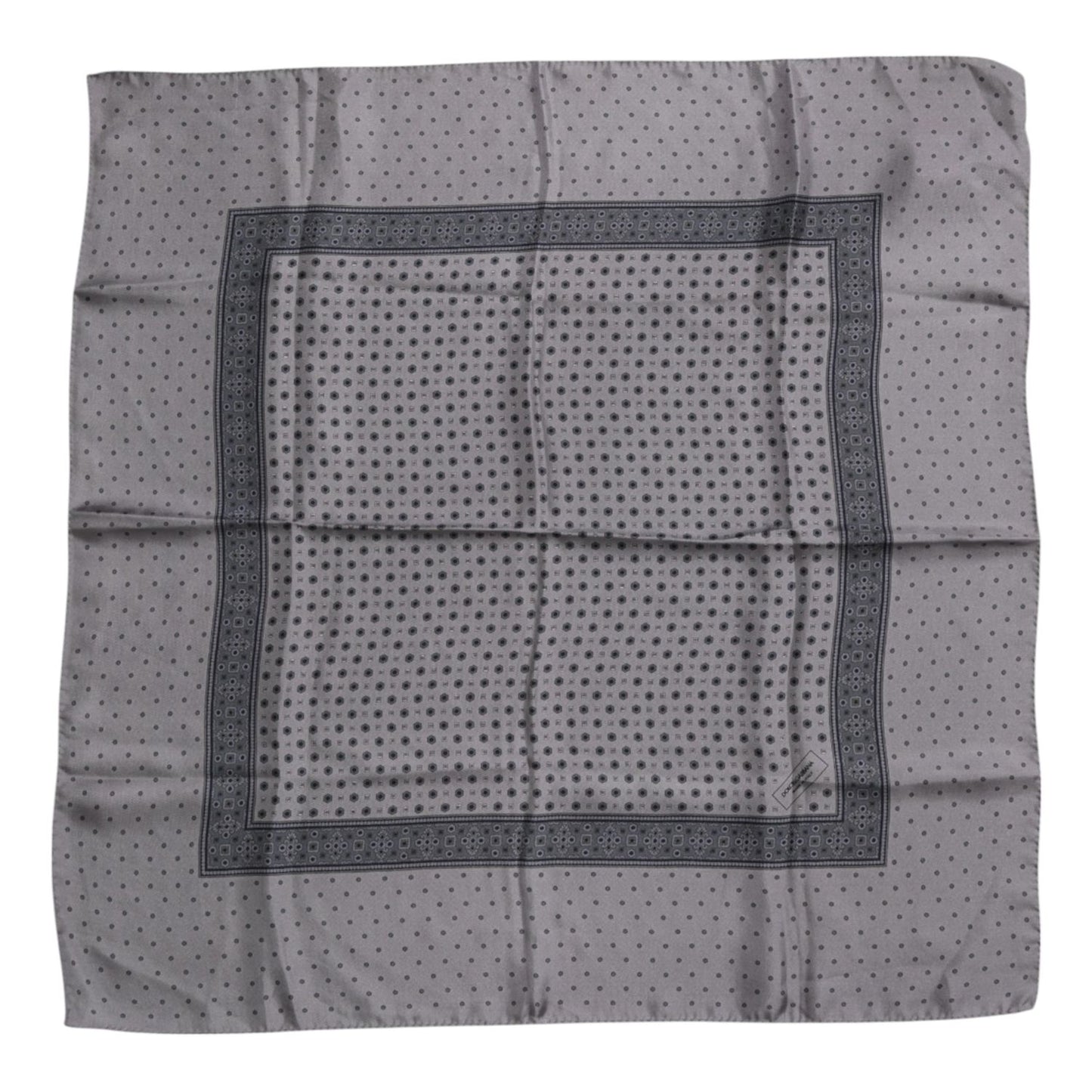 Dolce & Gabbana Gray Polka Dot Silk Square Men Foulard Scarf Dolce & Gabbana