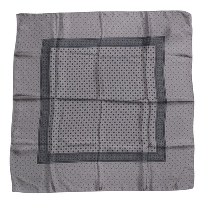 Dolce & Gabbana Gray Polka Dot Silk Square Men Foulard Scarf Dolce & Gabbana