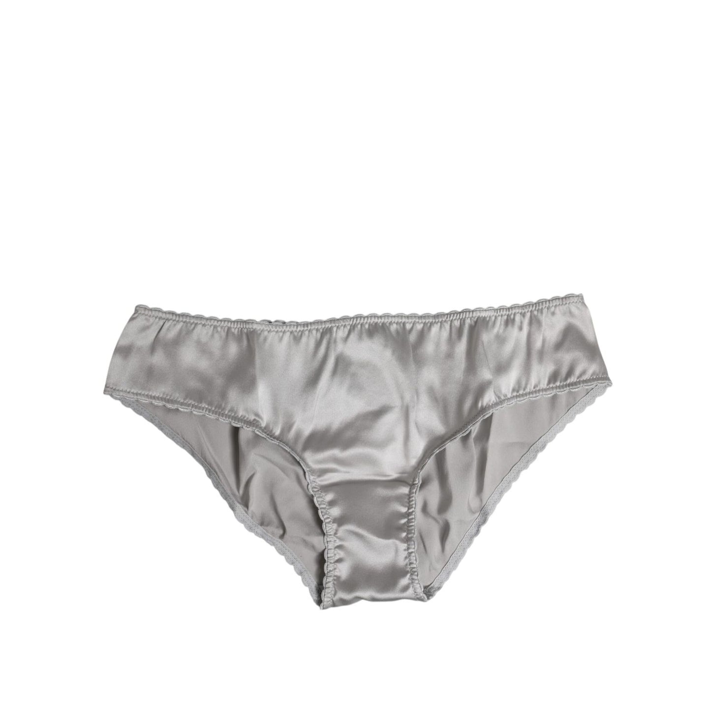 Dolce & Gabbana Gray Silk Stretch Bottom Low Waist Panty Underwear Dolce & Gabbana