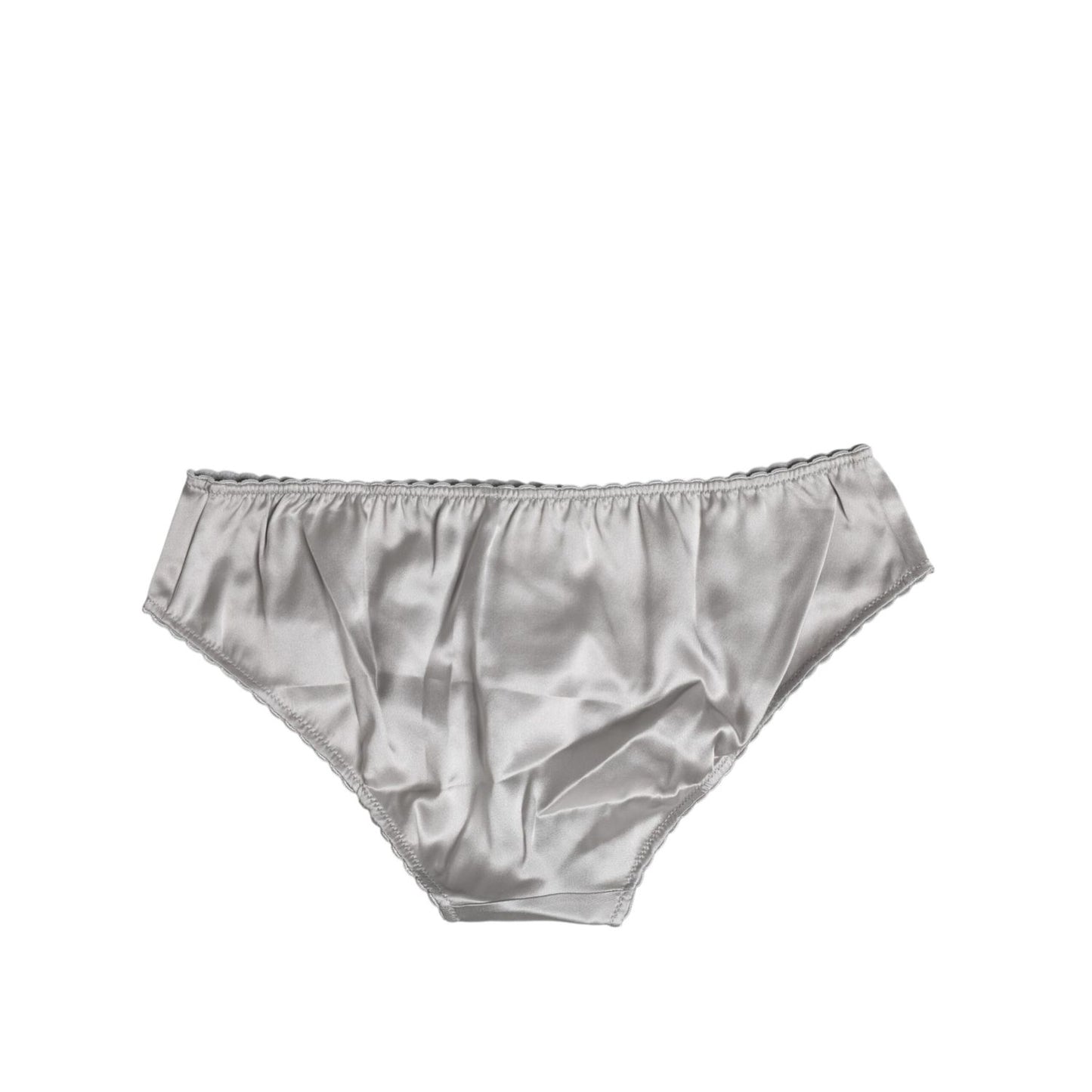 Dolce & Gabbana Gray Silk Stretch Bottom Low Waist Panty Underwear Dolce & Gabbana
