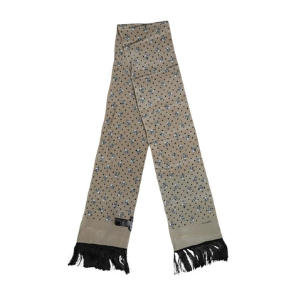 Dolce & Gabbana Gray Skulls Silk Fringes Men Foulard Scarf Dolce & Gabbana