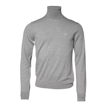 Dolce & Gabbana Gray Wool Knitted Men Pullover Sweater Dolce & Gabbana