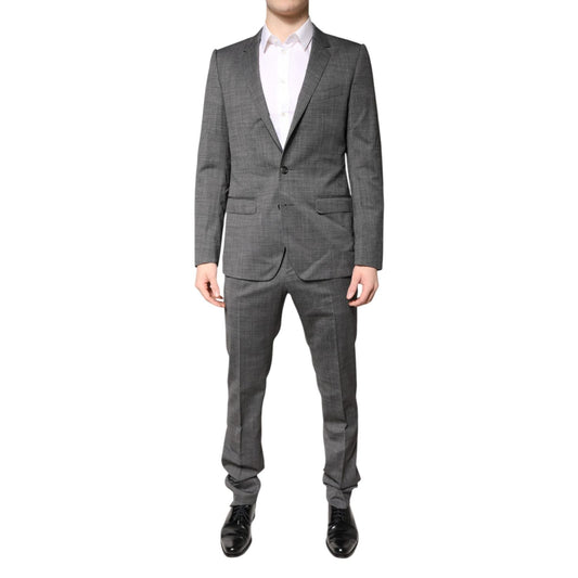 Dolce & Gabbana Gray Wool Single Breasted 2 Piece Suit Dolce & Gabbana