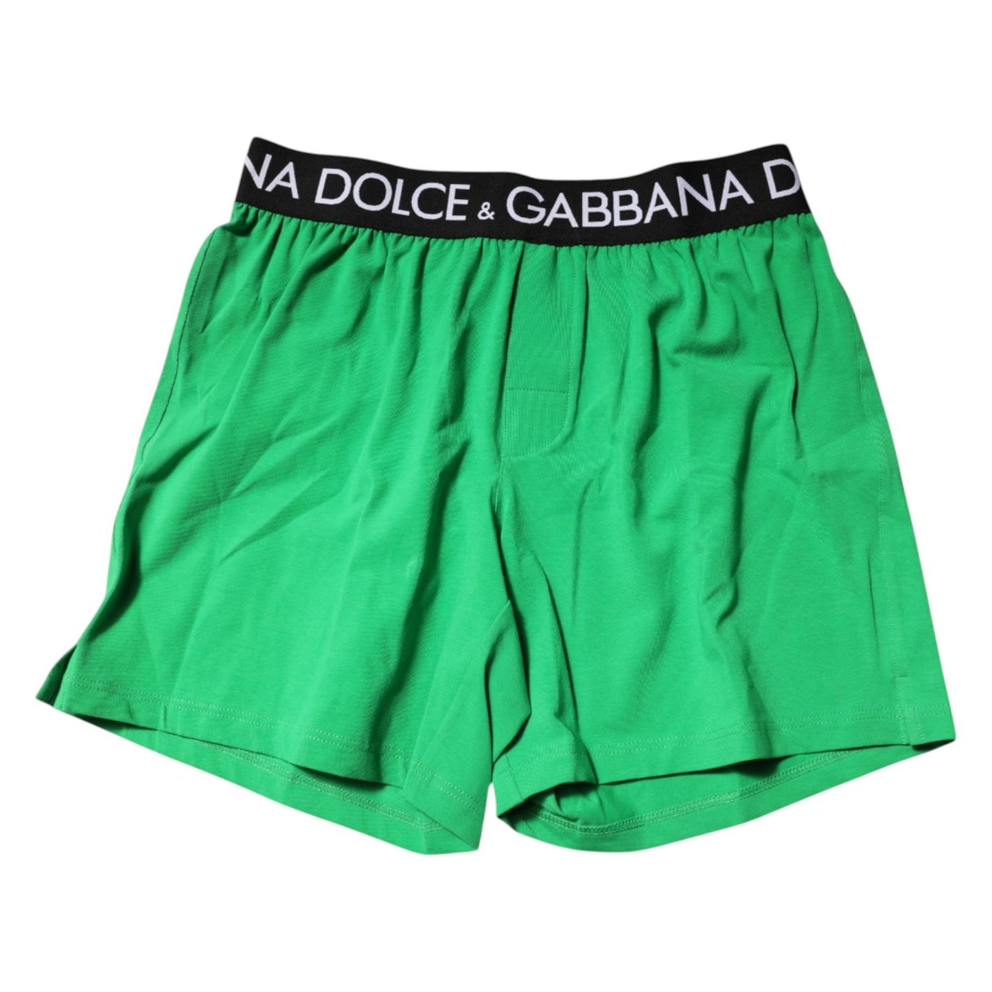 Dolce & Gabbana Green Cotton Regular Boxer Shorts Underwear Dolce & Gabbana