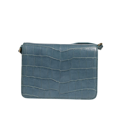 Dolce & Gabbana Green Exotic Leather DG Plaque Crossbody Mini Bag