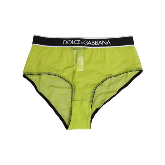 Dolce & Gabbana Green Nylon Logo Waistband Brief Panty Underwear Dolce & Gabbana