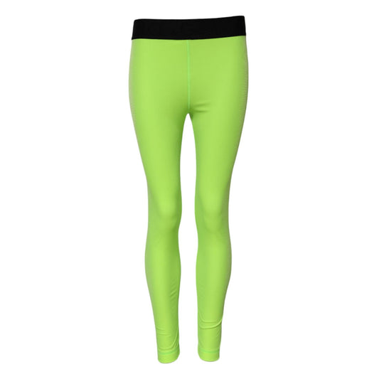 Dolce & Gabbana Green Nylon Slim Fit Leggings Pants Dolce & Gabbana