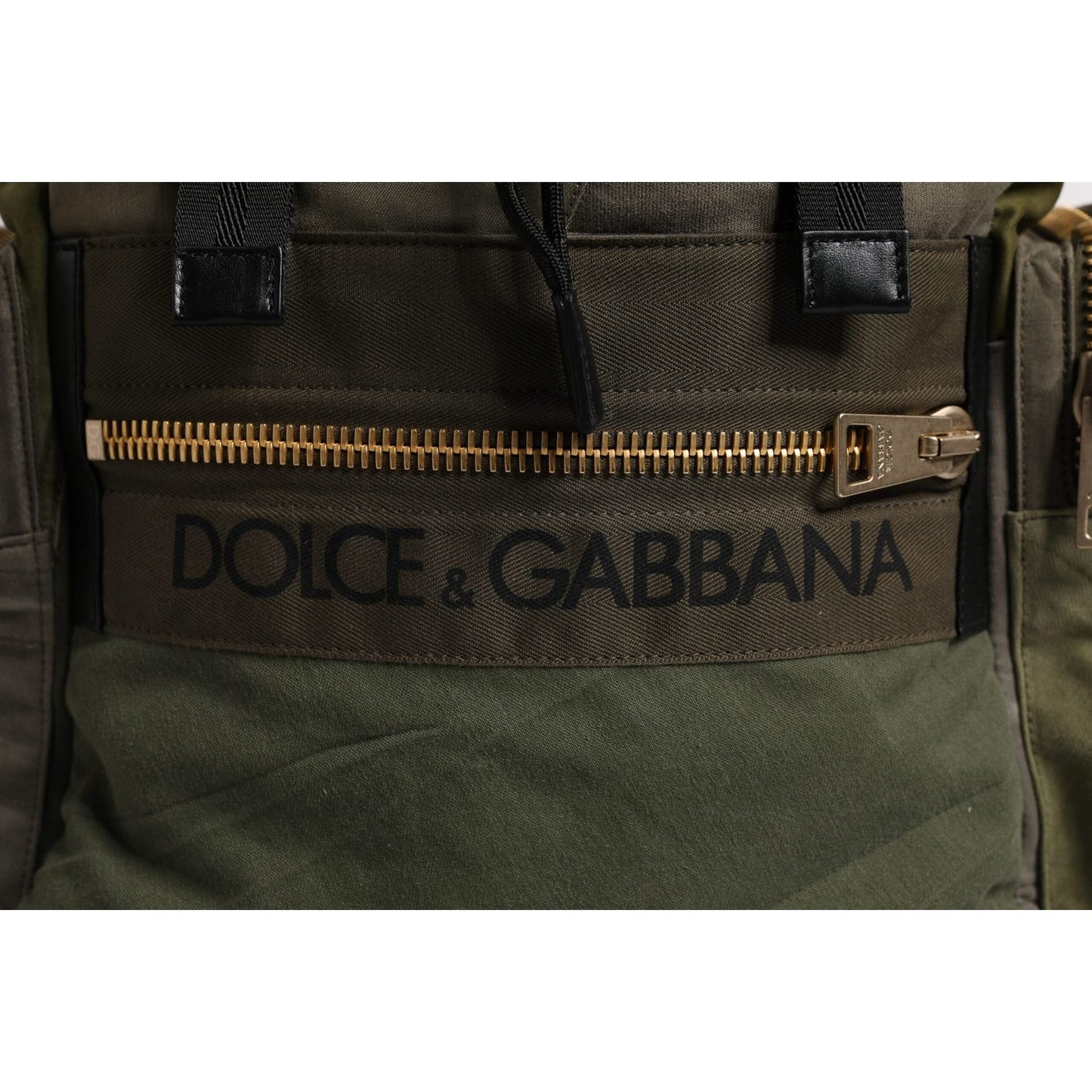 Dolce & Gabbana Green Patchwork Travel Backpack Military Bag Dolce & Gabbana