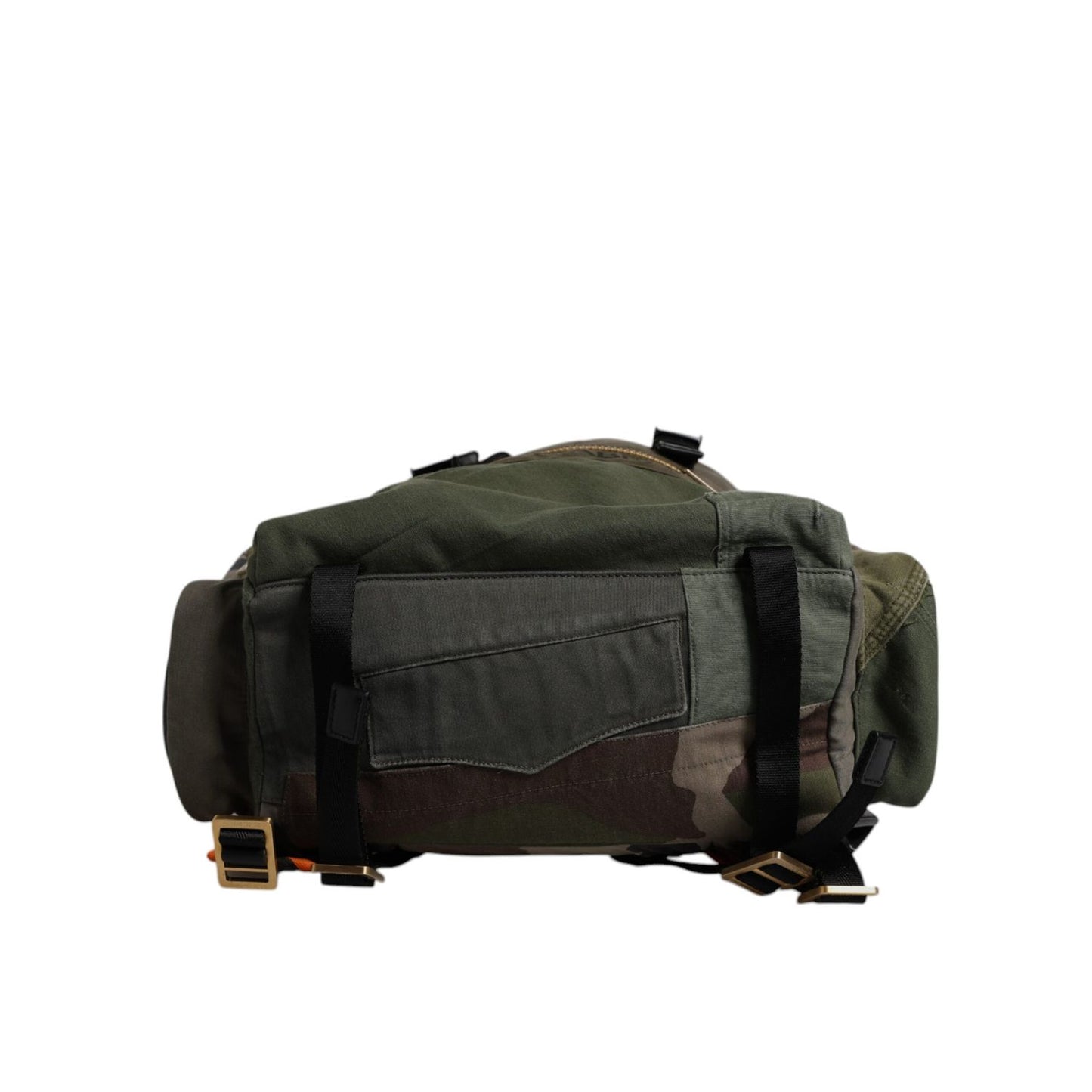 Dolce & Gabbana Green Patchwork Travel Backpack Military Bag Dolce & Gabbana