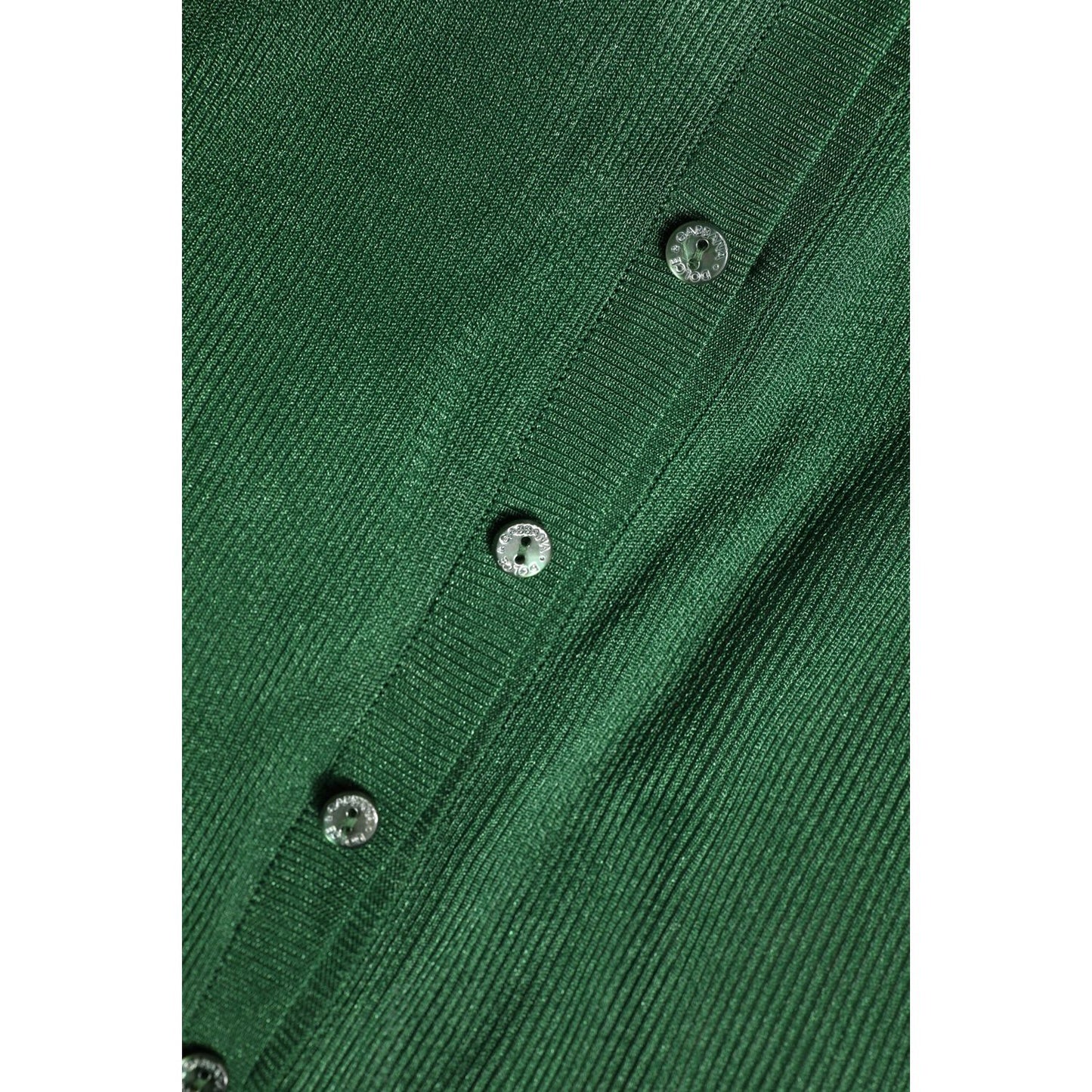 Dolce & Gabbana Green Polyester Long Sleeves Cardigan Sweater Dolce & Gabbana