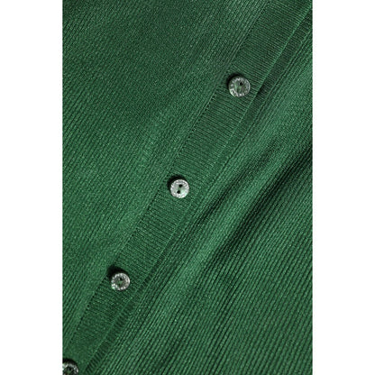 Dolce & Gabbana Green Polyester Long Sleeves Cardigan Sweater Dolce & Gabbana