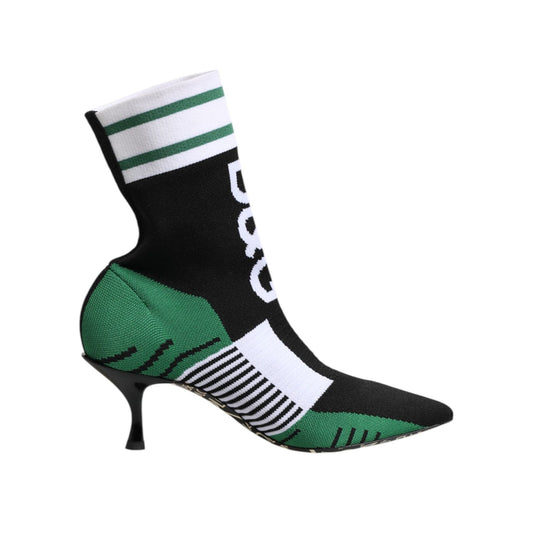 Dolce & Gabbana Green Stretch Sock Style Ankle Boots Shoes Dolce & Gabbana