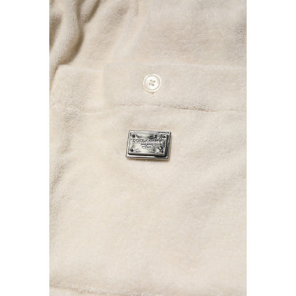 Dolce & Gabbana Ivory Cotton Men Bermuda Sweatshorts Shorts Dolce & Gabbana