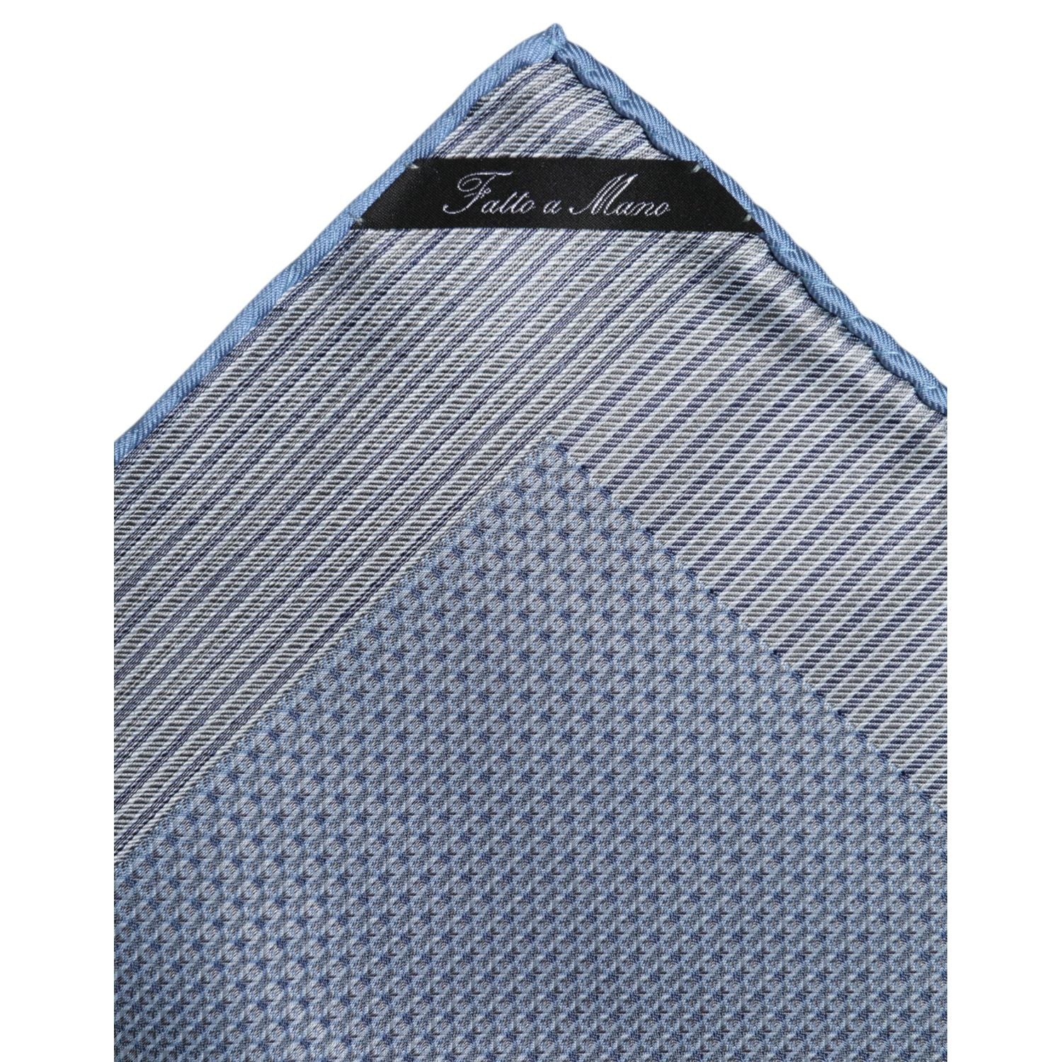 Dolce & Gabbana Light Blue Silk Square Men Foulard Scarf