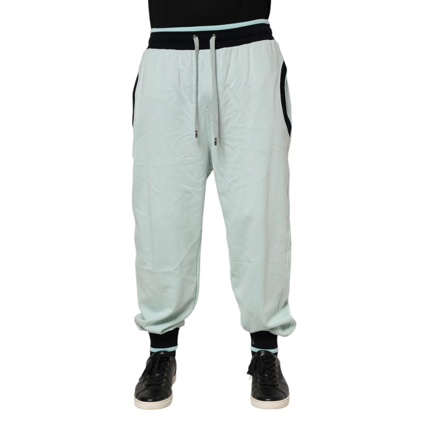 Dolce & Gabbana Light Green Cotton Men Jogger Sweatpants Pants Dolce & Gabbana