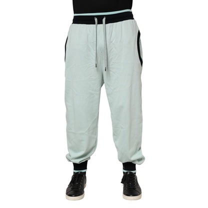Dolce & Gabbana Light Green Cotton Men Jogger Sweatpants Pants Dolce & Gabbana