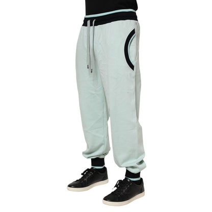 Dolce & Gabbana Light Green Cotton Men Jogger Sweatpants Pants Dolce & Gabbana