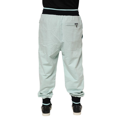 Dolce & Gabbana Light Green Cotton Men Jogger Sweatpants Pants Dolce & Gabbana
