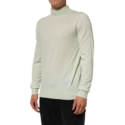 Dolce & Gabbana Light Green Logo TurtleNeck Pullover Sweater