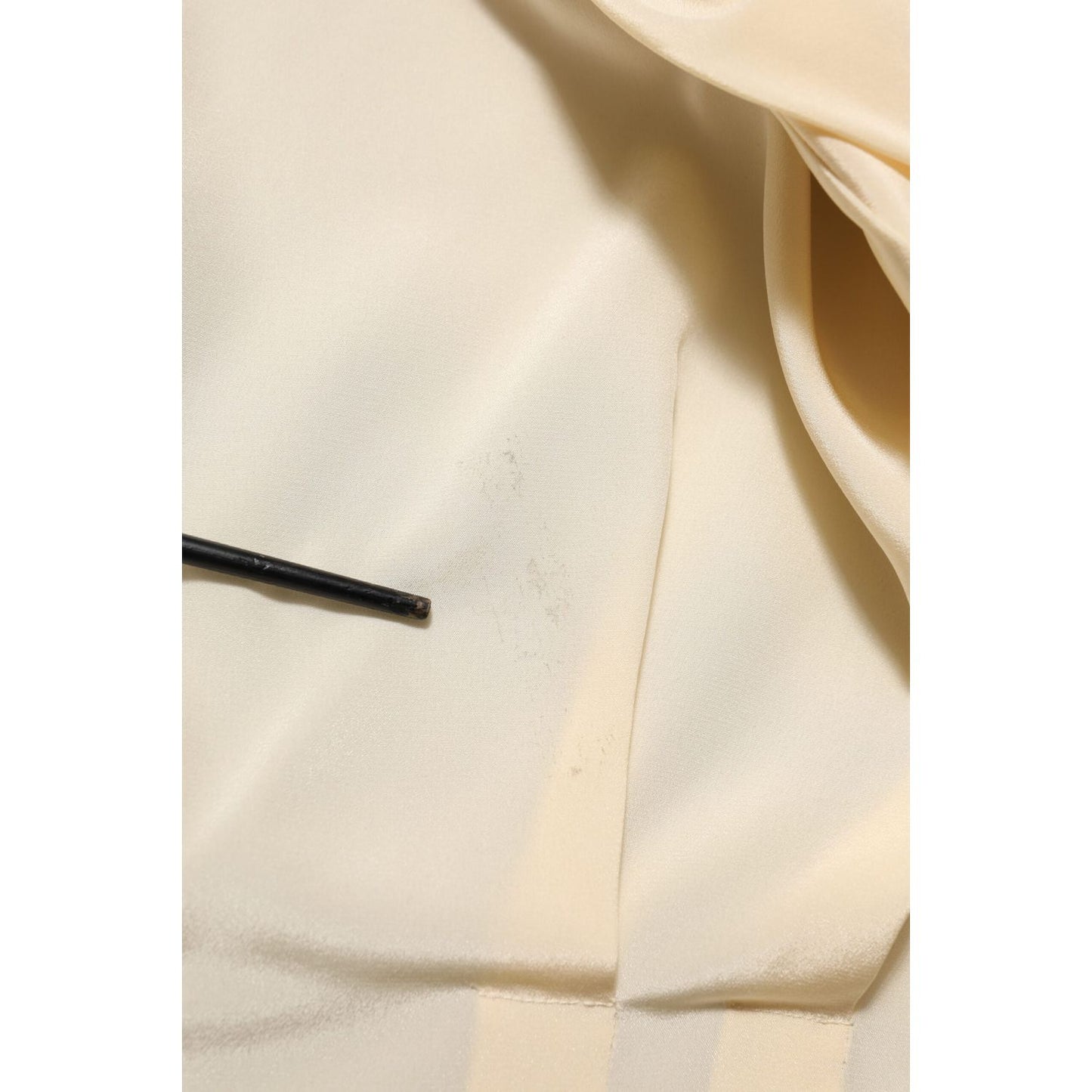 Dolce & Gabbana Light Yellow Ascot Collar Buttoned Blouse Top Dolce & Gabbana