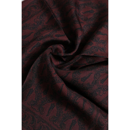 Dolce & Gabbana Maroon Black Printed Square Men Foulard Scarf Dolce & Gabbana