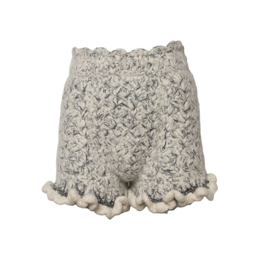 Dolce & Gabbana Metallic Bouclé Knit Cashmere Ruffled Shorts Dolce & Gabbana
