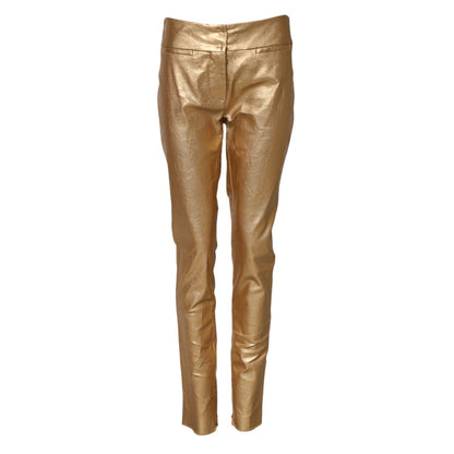 Dolce & Gabbana Metallic Gold High Waist Skinny Trouser Pants Dolce & Gabbana